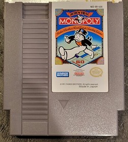Monopoly NES Nintendo Parker Brothers Oval Seal Tested Action Video Trading Game