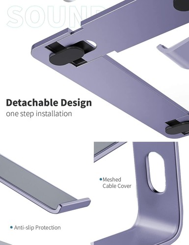 Laptop Stand, Aluminum Ergonomic Riser for Desk,Compatible with 10-15.6" Laptops - Picture 87 of 89