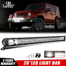 26"inch 1800W Dual Row LED Work Light Bar 4WD Truck SUV ATV Driving Lamp 25/24"