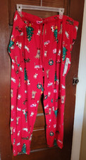 NWT Joyspun Women's 3X 22W-24W Red Dogs Cats Trees Hacci Jogger Pajama Pants