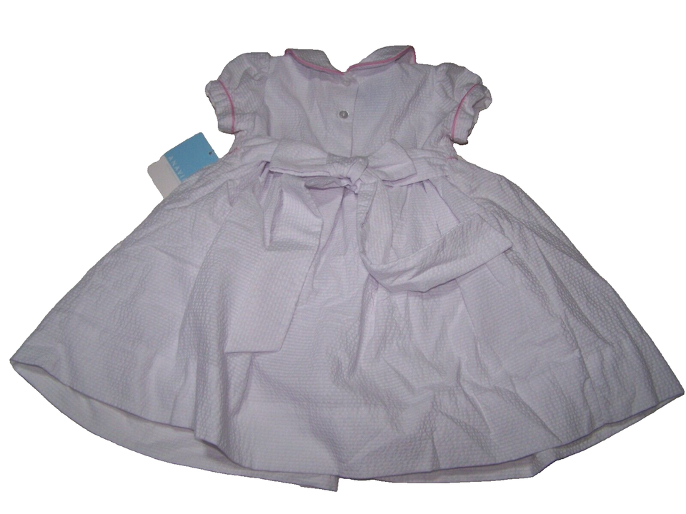 Anavini Girls Pink Knit Smocked Christmas Trees Top with Pink Striped Leggings
