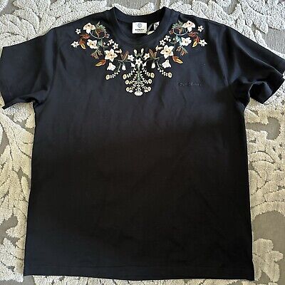 BURBERRY★素敵!Black CARRICK Floral Embroidered T-Shirt Authentic NEW BURBERRY UNI Women Black CARRICK Floral
