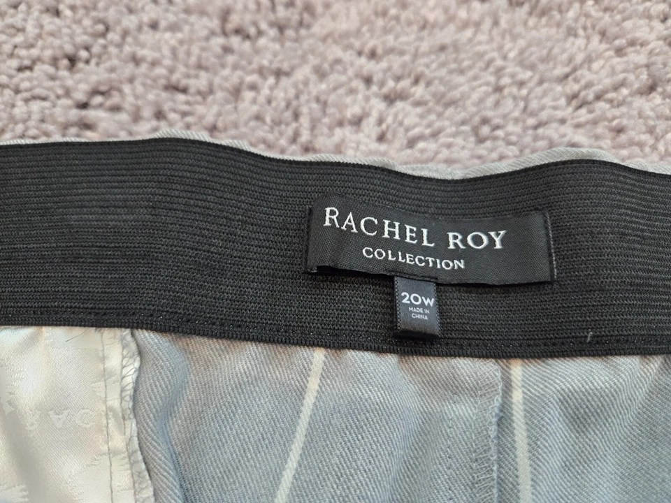 Pantalones Capri Colección Rachel Roy Mujer 20W Gris Cuadros Talla PLUS Frente Plano Foto 2 de 4