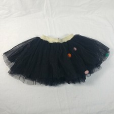 Girls M Multi Layer Tulle Tutu Skirt Colorful Pom Pom Mini Pettiskirt black