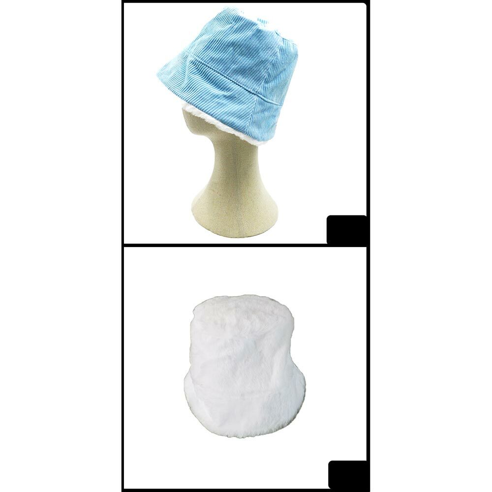 Reversible Velvet Soft Warm Winter Bucket Hat Faux Fur Fuzzy 