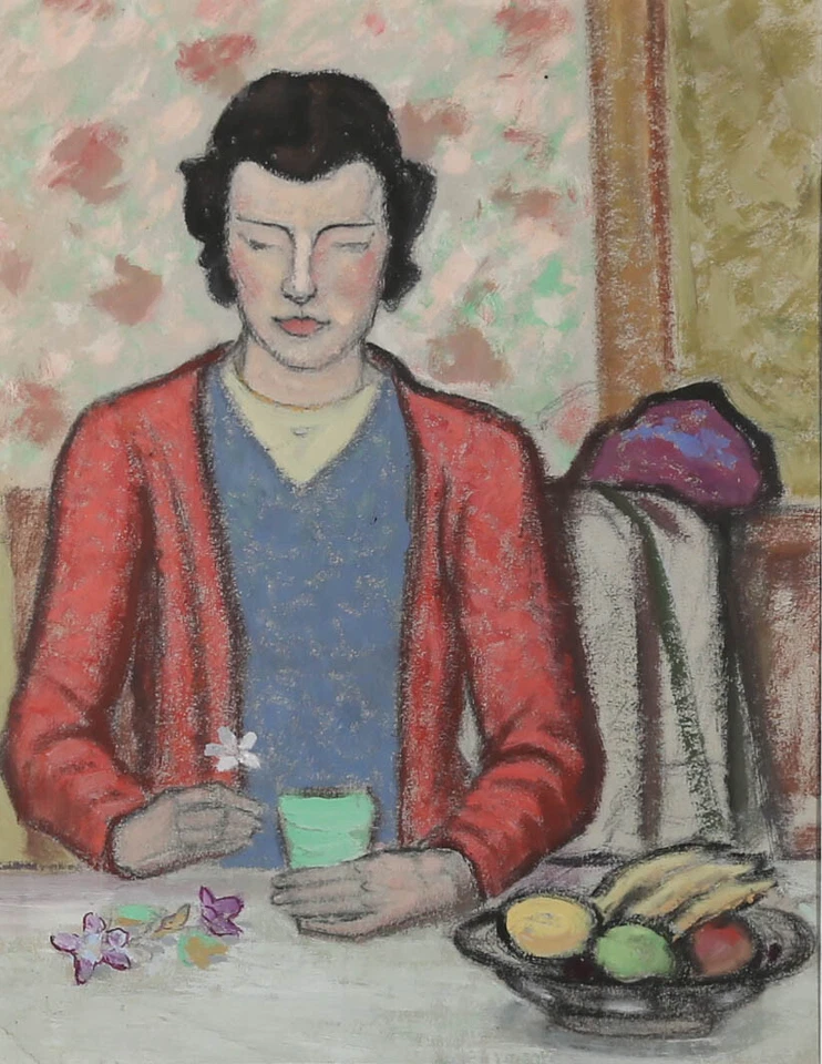 Frederick William George (1889-1971) - Pastel de mediados del siglo XX, arreglos florales Foto 2 de 4
