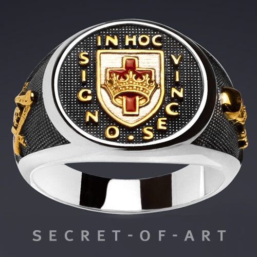 Knights Templar Ring Masonic 925 Silver Freemason Crusader Catholic Size 8-13 US - Picture 12 of 12