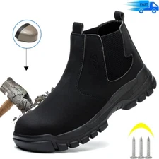 Safety Shoes Men Waterproof Work Boots Anti-smash Anti-puncture steel toe shoes