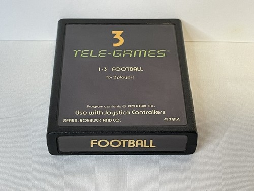 Football "3 Tele-Games" (Atari 2600, 1979) Sears Cartridge Only Cleaned Tested - Picture 5 of 5