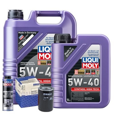 Motoröl 5W40 LIQUI MOLY Synthoil High Tech 6L+MAHLE Ölfilter +Spülung
