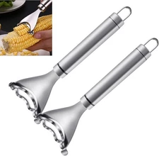 2PCS Magic Corn Cutter Peeler, Stripper Cob Tool,Premium Silver 