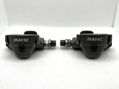 Vintage Mavic Road Clipless Pedals Grey Aluminum 