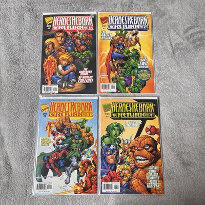 Heroes Reborn: The Return #1-4 Complete Mini Set Marvel Comics 1997 Direct Ed.