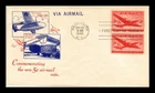 Dr Jim Stamps Dc-4 Skymaster Pair Scott C32 Bicolor Craft Cachet First Day Cover