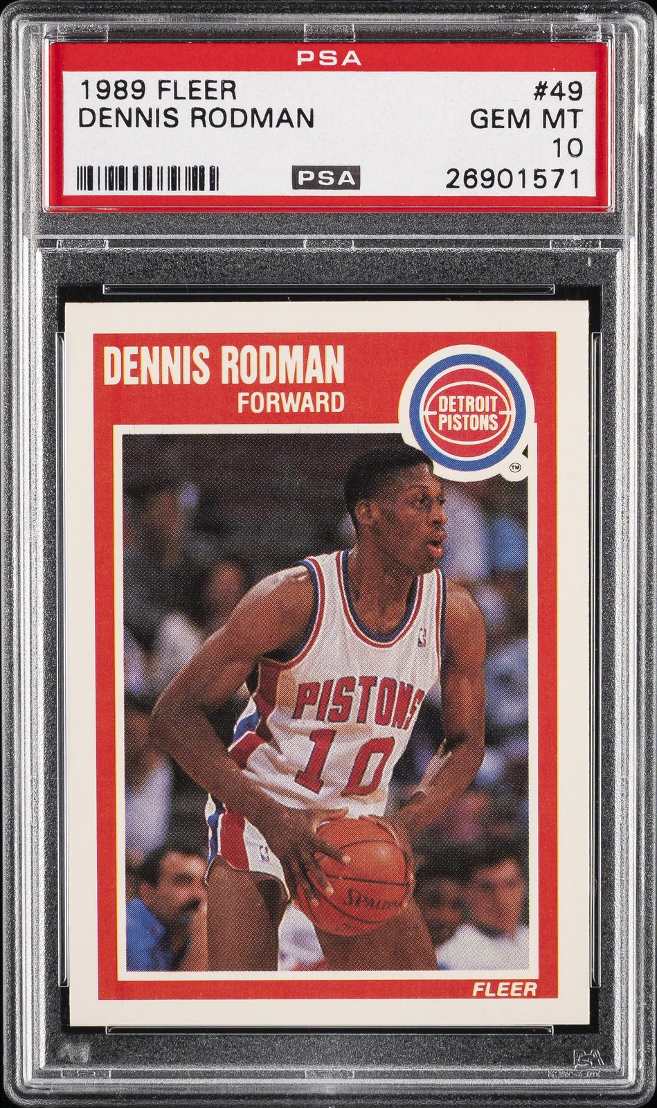 1989 FLEER #49 DENNIS RODMAN PSA 10