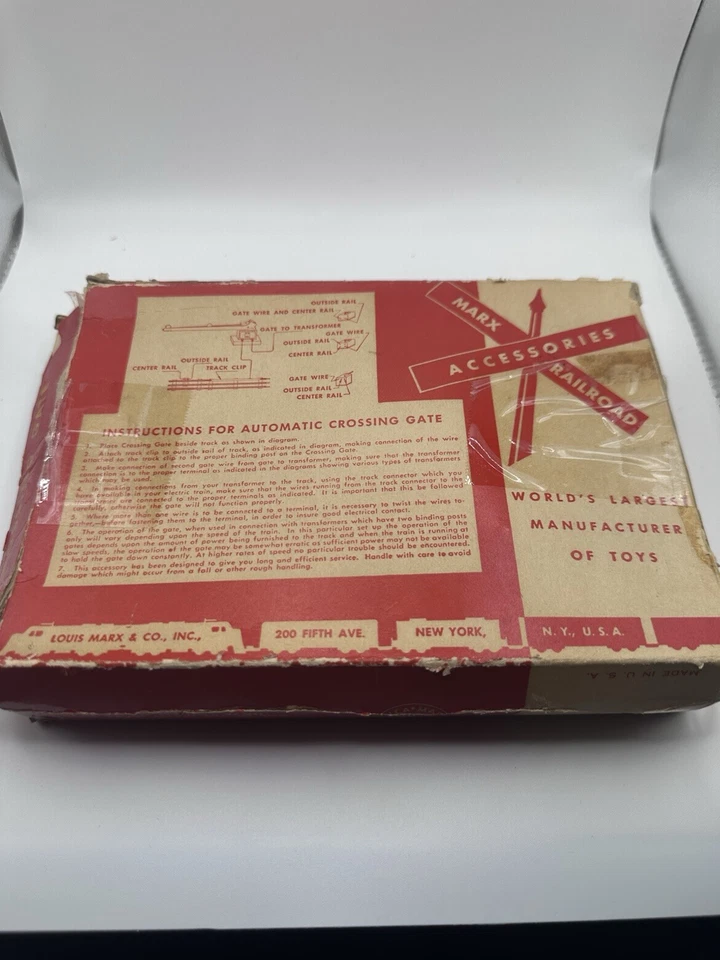 Louis Marx & Co Automatic Crossing Gate Railroad Accessories #428 Original Box - Image 2 of 4
