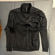 adidas Men's Black Track Jacket Full Zip Stand-Up Collar Knit Size M