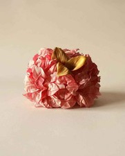 Vintage Pink Floral Cocktail Hat  1960s Blossom Pillbox Fascinator  Garden