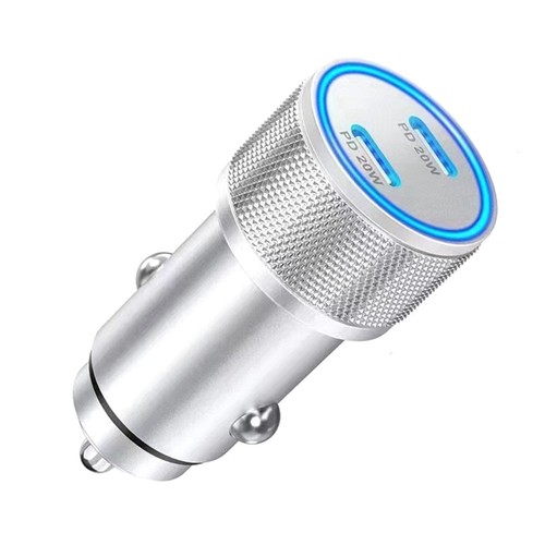 Caricatore Auto USB C, 60W 2 Porte PD Caricabatterie Auto USB C