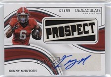 2023 Panini Immaculate Collegiate 62/99 Kenny McIntosh #TS-KMC Auto 9r9