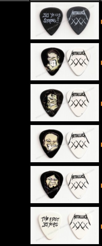 METALLICA XXX 30th Anniversary PICK TIN (6 Picks) Sealed James Hetfield Hammett