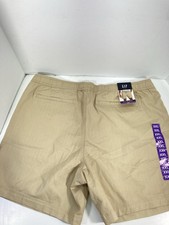 Gap Pull On Shorts Men 2XL 42X10 Khaki Beige Elastic Waist Drawstring Cotton NWT