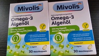 Mivolis Omega-3 Algenöl  Kapseln 30 St, Neu 2 Packungen 