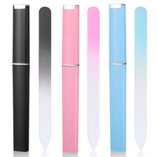 3 Pack Glass Nail Files With Case Crystal Fingernail File For Women Double-... 3 Pack Glass Nail Files With Case Crystal Fingernail File For Women Double-...