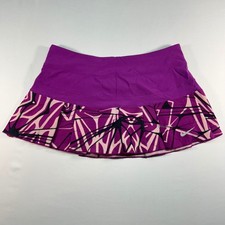 Nike Dri-FIT Womens Purple Geometric Pleated Tennis Skort Size M