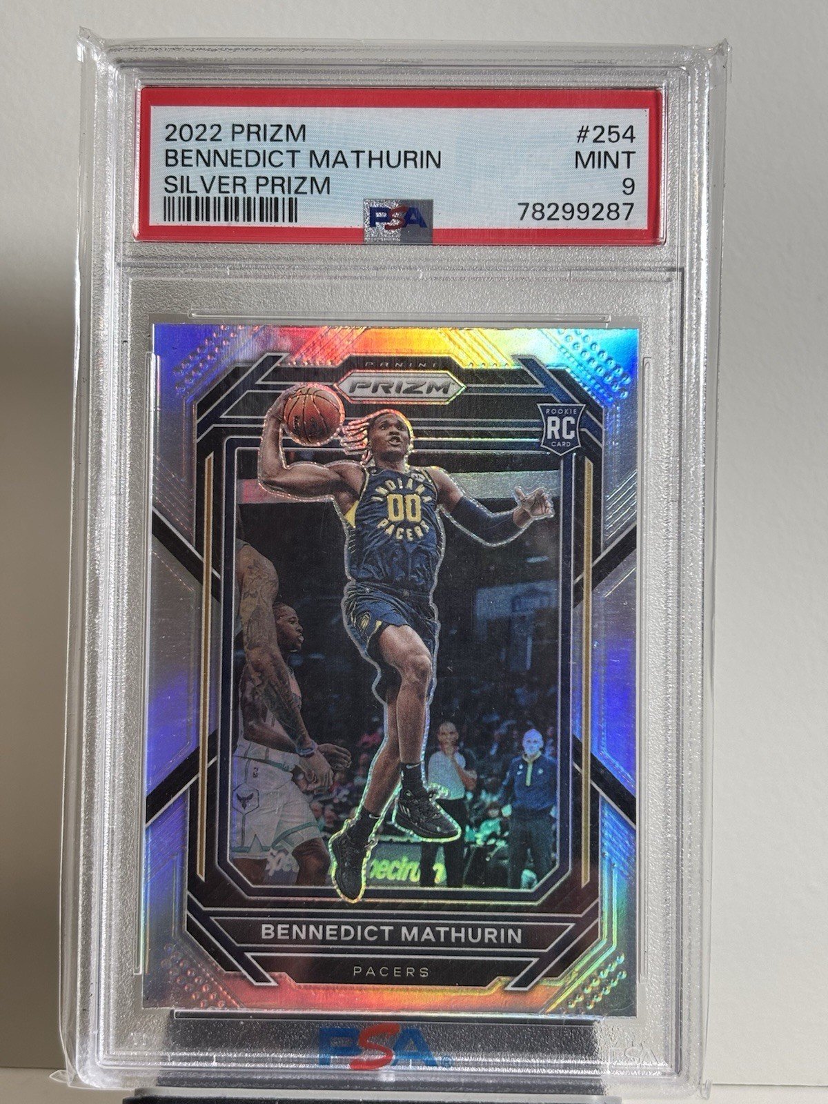 Bennedict Mathurin 2022-23 Panini Prizm Silver Prizm PSA 9 #254 (RC)
