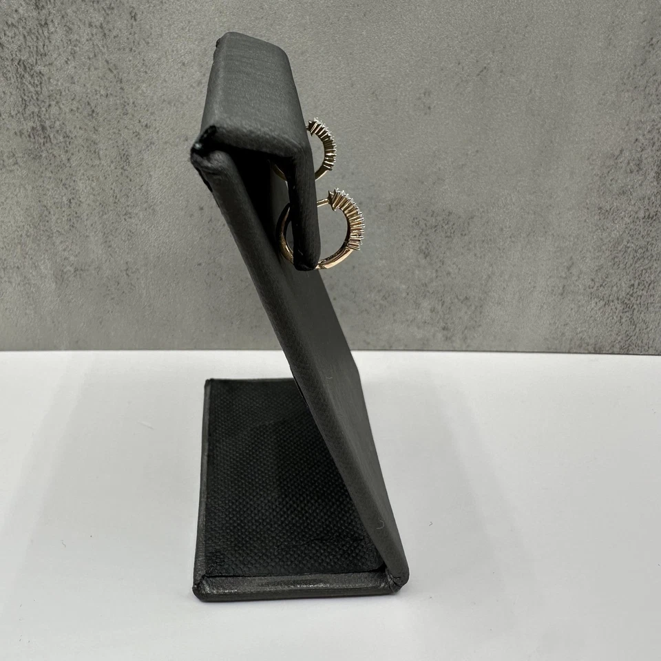 Baguette Diamond Huggies in 14kt Yellow Gold - 0.18ctw, 13.2mm, New - Image 3 of 4