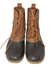 Vintage L.L. Bean Bean Boots Men's Brown Leather 8" Duck Boots Made in Maine USA