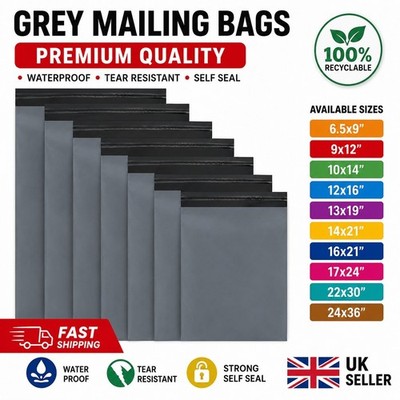 Graue Versandtaschen Paketversand Postversandtaschen Packsäcke selbstklebend UK