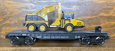 #ad #ad Menards Chicago And Northwestern Flatcar W construction Vehicle Load O Gauge $25.00