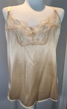 VTG JC Penny MG Soft Beige Nylon Lace Lingerie Camisole Top Vintage Sz 36