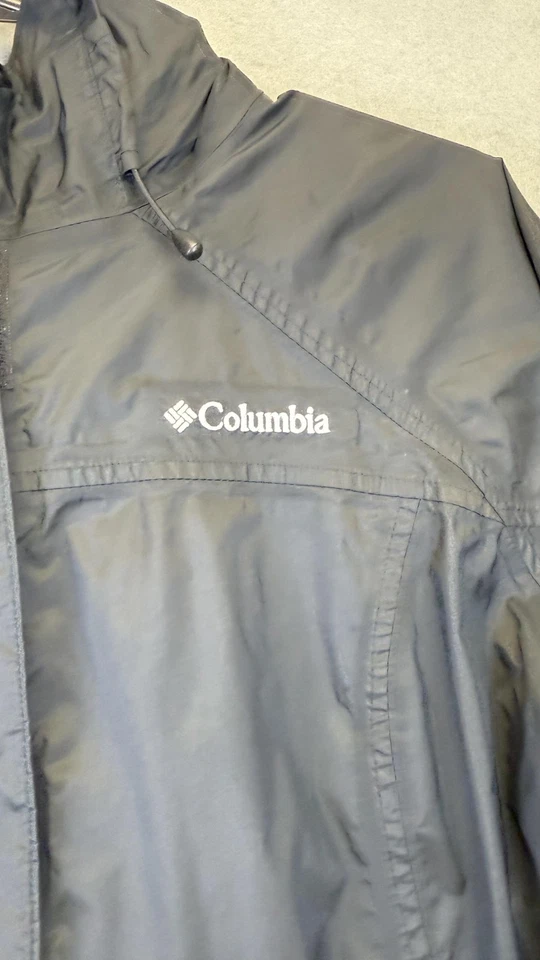Columbia Chaqueta Mujer Grande Negro Omni-Tech Impermeable Transpirable Abrigo con Capucha Foto 2 de 4