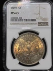 *1889-P Morgan Silver Dollar NGC MS63* GEM/BU.*Better Date & Exquisitely Toned