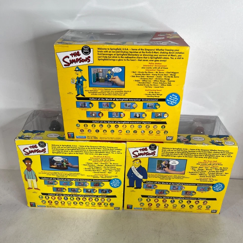 Simpsons World of Springfield 3-Lote Delegacia de Polícia Prefeitura Bowl-A-Rama Selado - Imagem 3 de 4