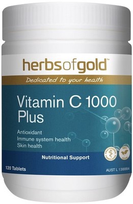 Vitamin C 1000mg Plus Zinc and Bioflavonoids 120 Tabs Herbs of Gold