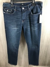True Religion Gono Mens Size 38 Dark Sultry Big T Flap Pocket Slim Leg Jeans NWT