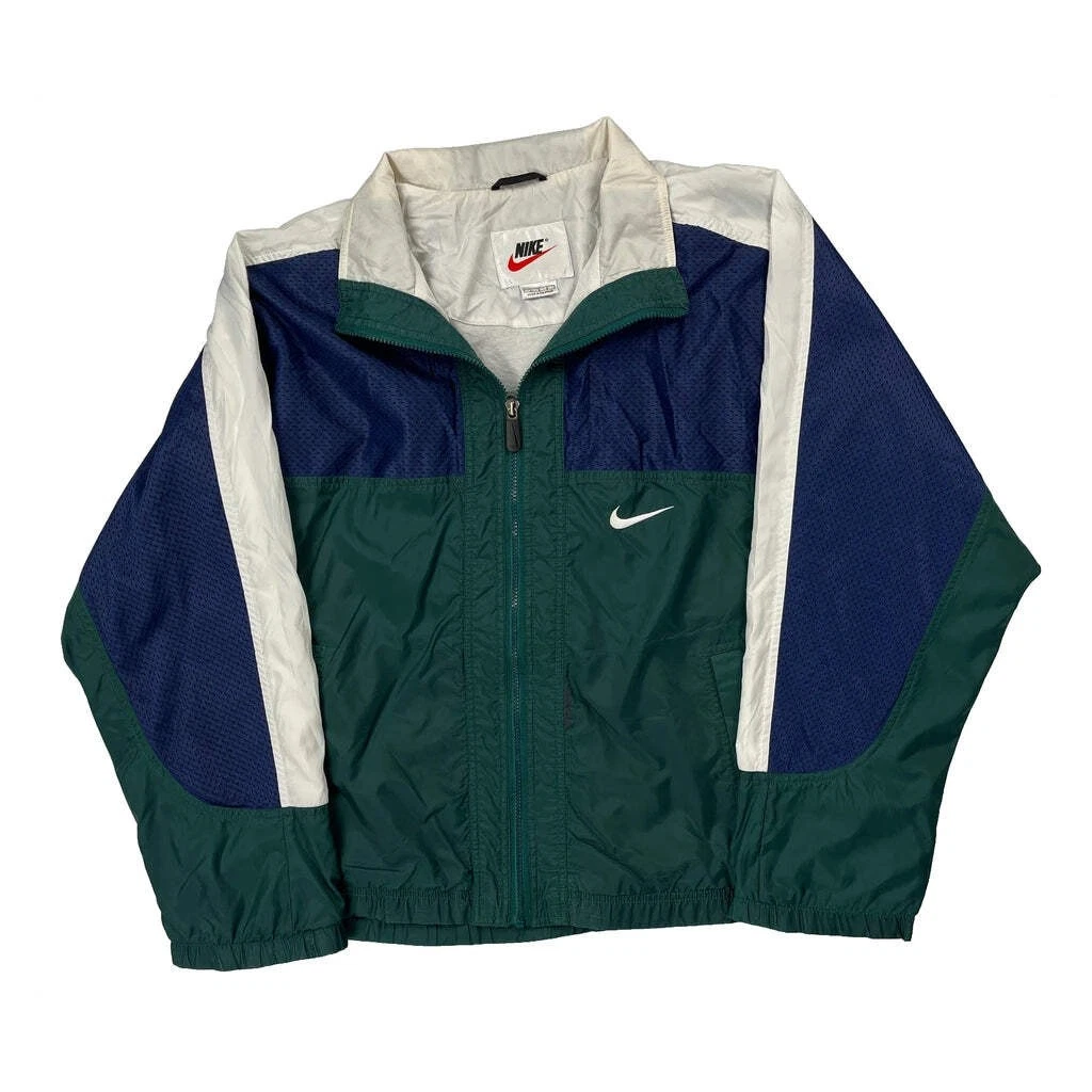 Nike Windbreaker - Large Green Polyester