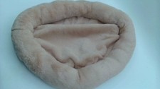 Ultra Fluffy Brown Donut Shaped Pet Dog Cat Bed Plush Soft Calming Sleeping