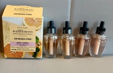 Bath  Body Works White Barn Wallflowers Sun Washed Citrus 4 Single Refill Bulbs