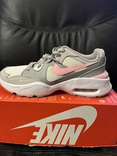 Nike Girls Mesh Sneaker Lace Up Cushioned Light Smoke Grey/Pink/White Size 7Y