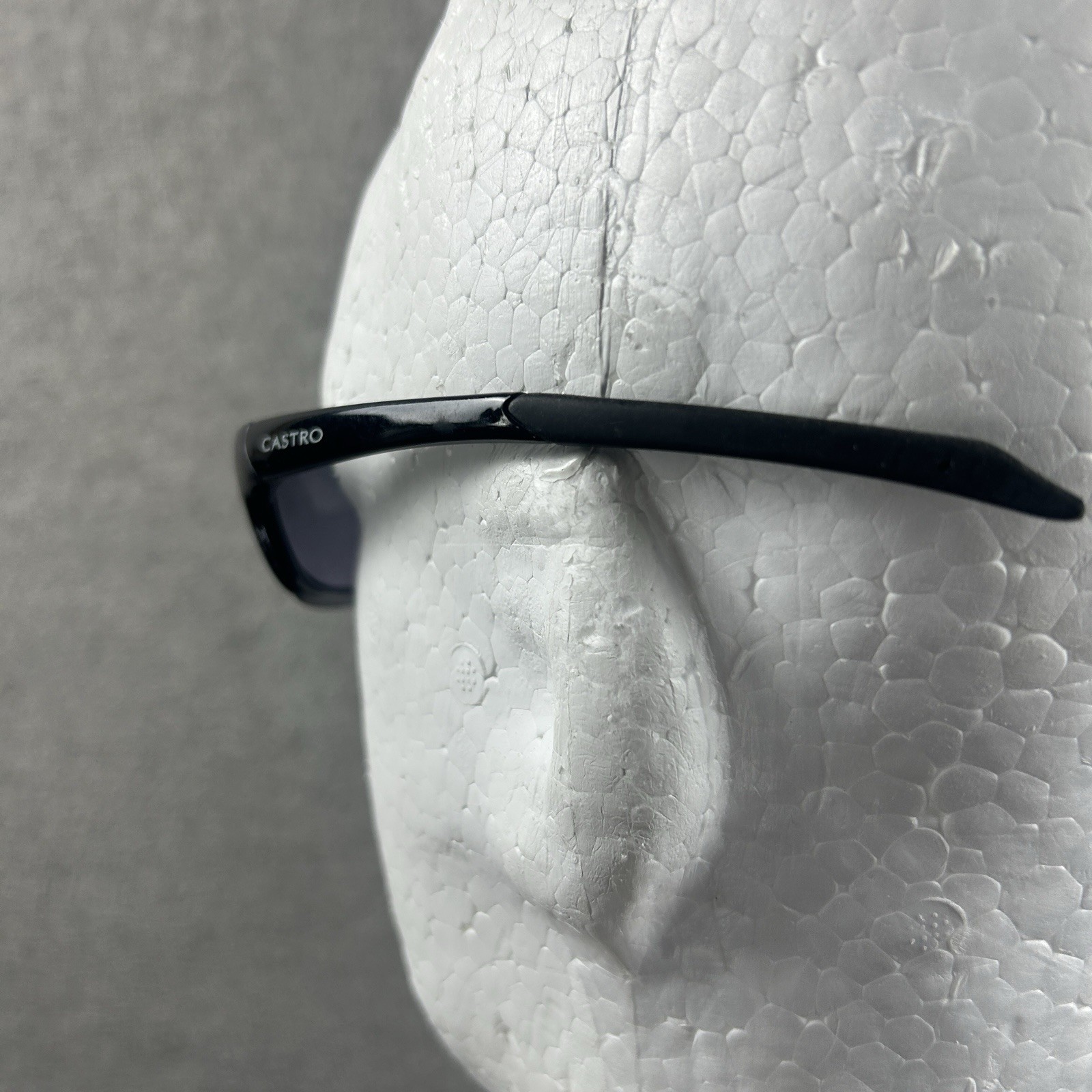 Castro Black Sunglasses Rectangular Wrap Y2K Stre… - image 5