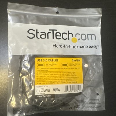 StarTech.com USB Type C USB 3.0 Fast Charging Cable 6ft - USB-IF Certified