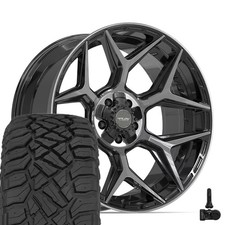 4p06 Black 22x10 Rims 33x12.50r22 Rt Tires Tpms Set 5 Lug Jeep Ram 4p06 Black 22x10 Rims 33x12.50r22 Rt Tires Tpms Set 5 Lug Jeep Ram