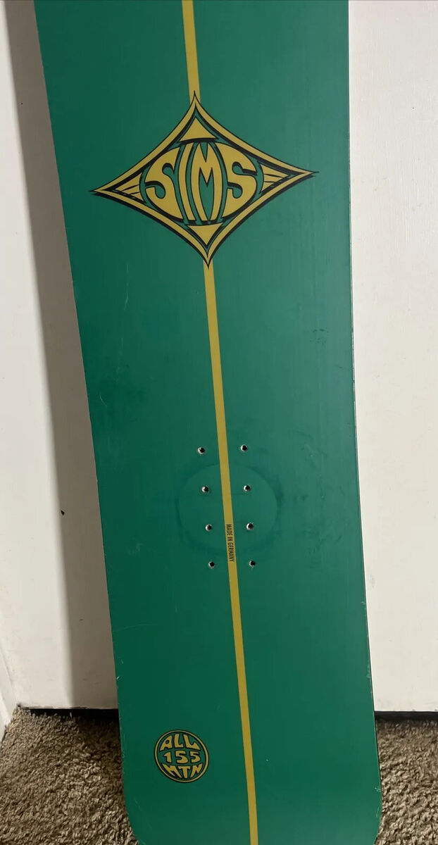 Vintage SIMS ALL MTN 155 Snowboard Green / Gold / White All Vintage SIMS ALL MTN 155 Snowboard Green / Gold / White All