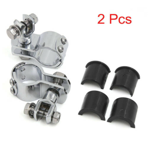 Foot Rest Pegs Clevis 1-1/4" Mount Frame Tube Clamps For Harley Softail Touring - Picture 1 of 5