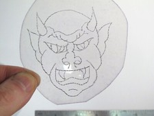 vtg 1960s 70s Tattoo Flash acetate stencil Japanese Demon frontal v2 SK2